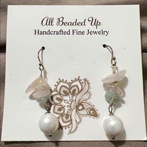 New Elegant Pearl and Gemstone Earrings